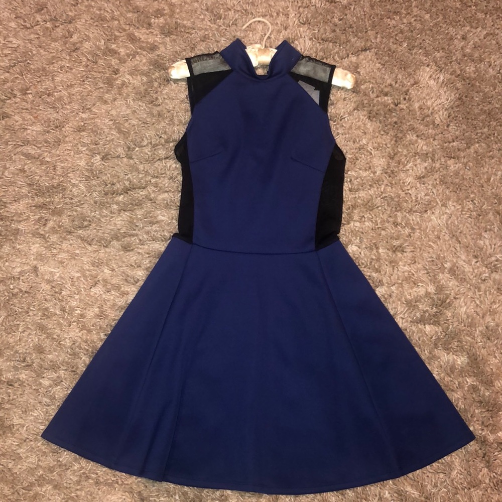 Navy blue fit& flare party dress